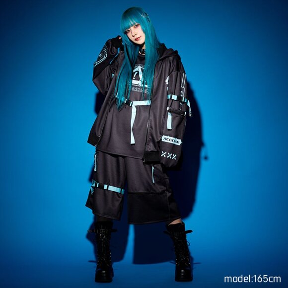 NEW ACDC RAG Error Code Cyberpunk Tech Oversized Black Blue Jacket - Picture 10 of 11